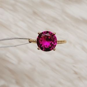 Pink Sapphire Gold Twist Ring